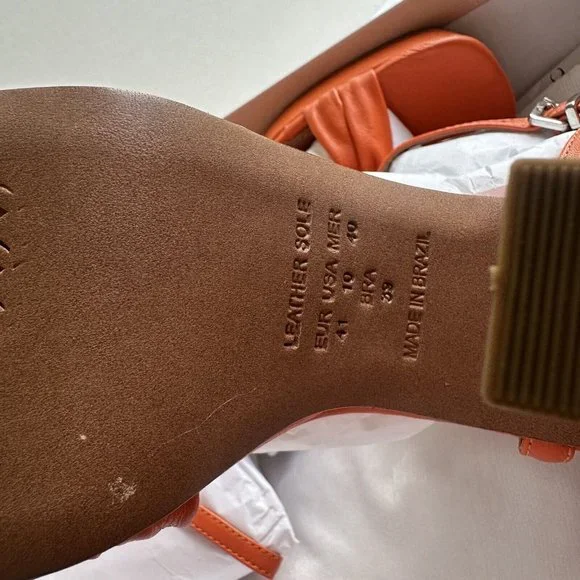 ANTHROPOLOGIE Vicenza Knotted Platform Heels Size 41 / UK 8 Orange BNIB - Picture 12 of 12